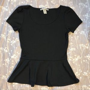 NWOT Black Peplum Top